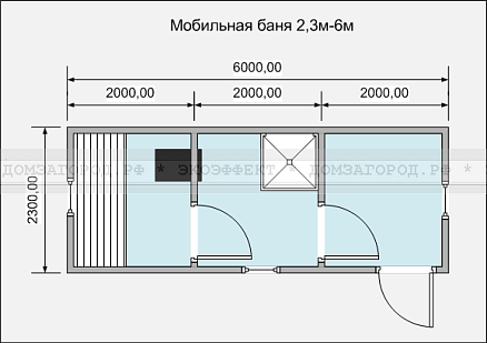 6-метровая баня (вариант 1)